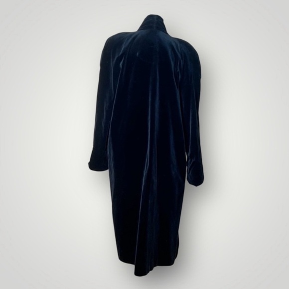 Vintage opera black velvet 1980s long swing coat size S duster oversized jacket - Picture 5 of 7